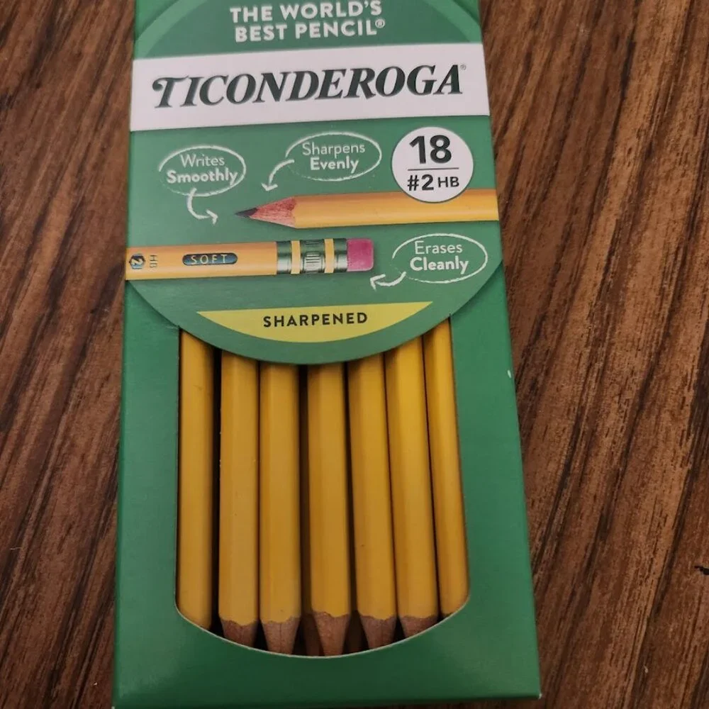 NEW Ticonderoga #2 HB Sharpened Pencils School Supplies Art Supplies 18 Count Pa